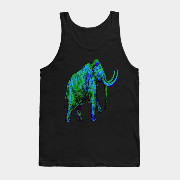 Mammoth Skeleton Interactive Green&Blue Filter T-Shirt By Red&Blue Tank Top by RedAndBlue